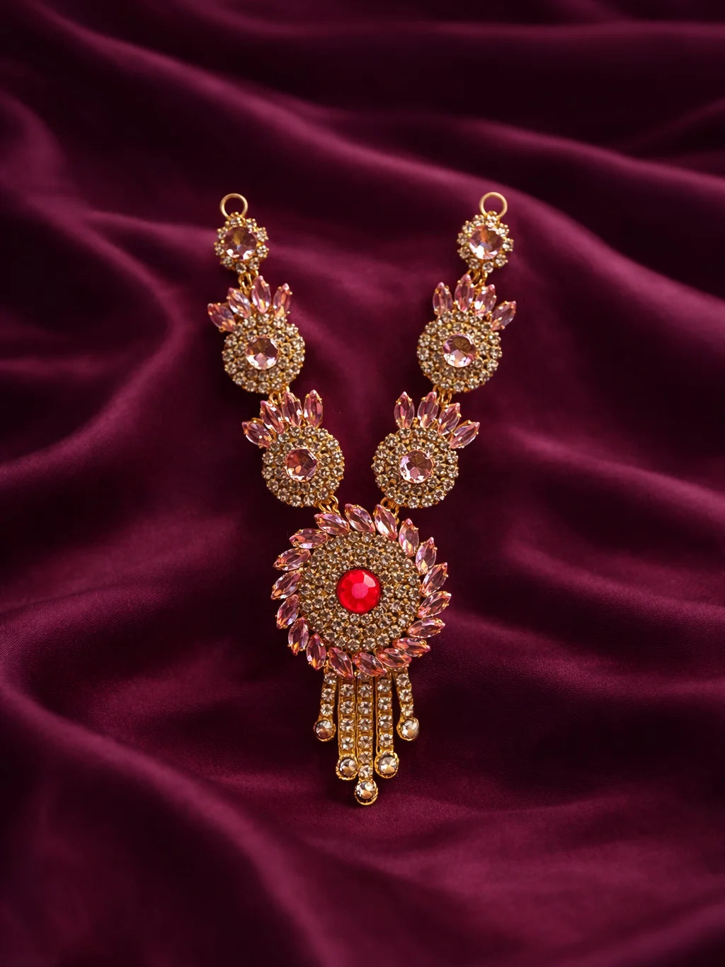 Pink Designer Necklace for Deity