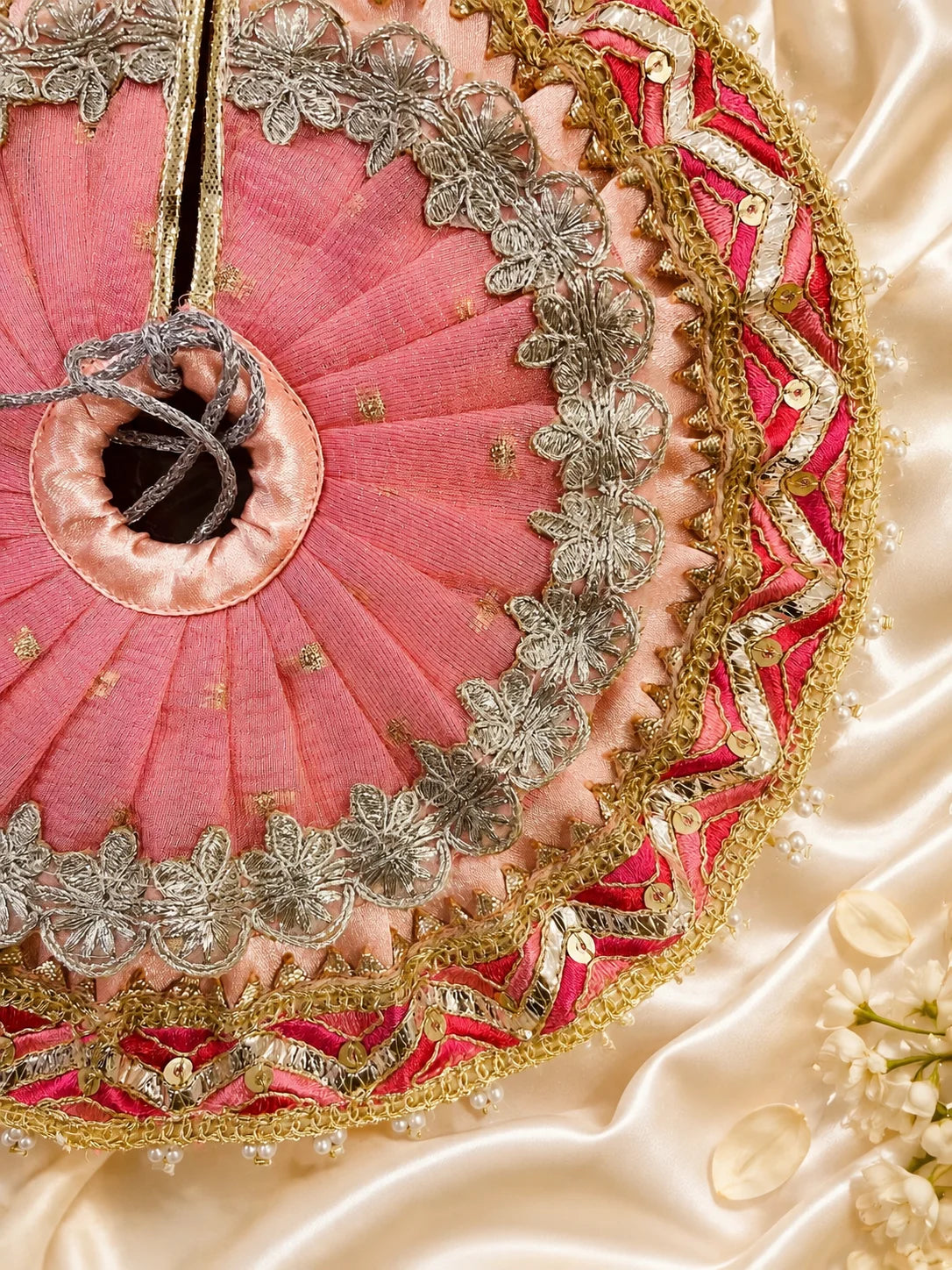 Pink Chanderi Silk Laddu Gopal Dress