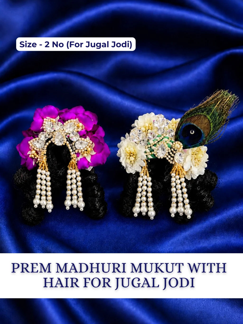 Prem Madhuri Mukut with Hair for Jugal Jodi
