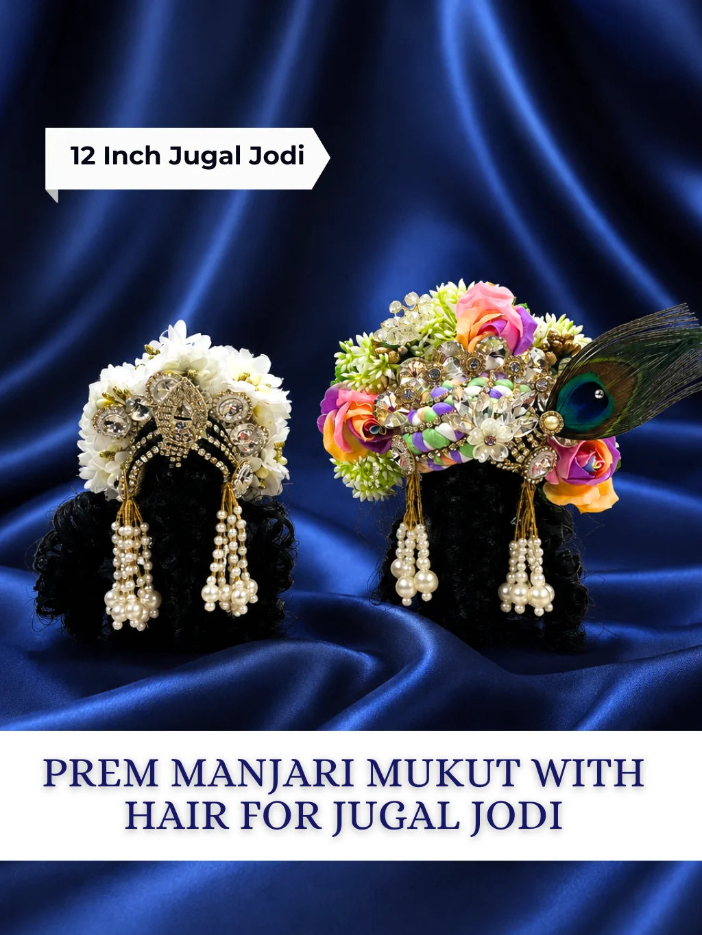 Prem Manjari Mukut with Hair for Jugal Jodi