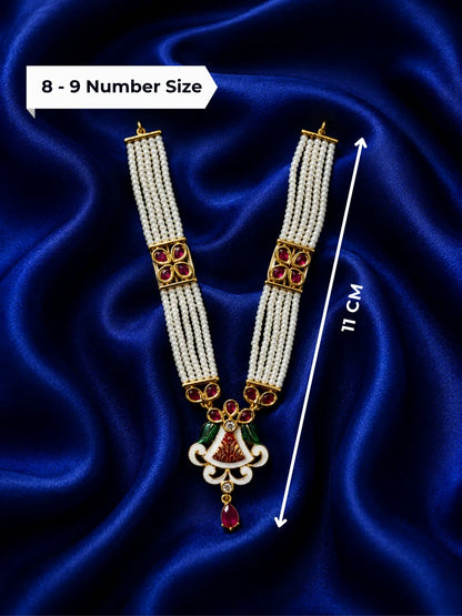 Premium Handcrafted Meenakari Pagdi Mukut, Haar & Earrings Shringar Set