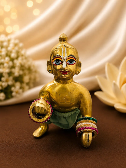 Premium Gold Plated Pearl (Moti) Kada Bangles for Laddu Gopal Ji