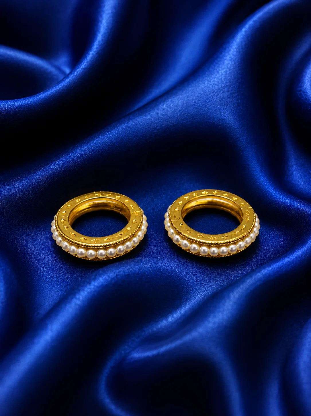 Premium Gold Plated Pearl (Moti) Kada Bangles for Laddu Gopal Ji