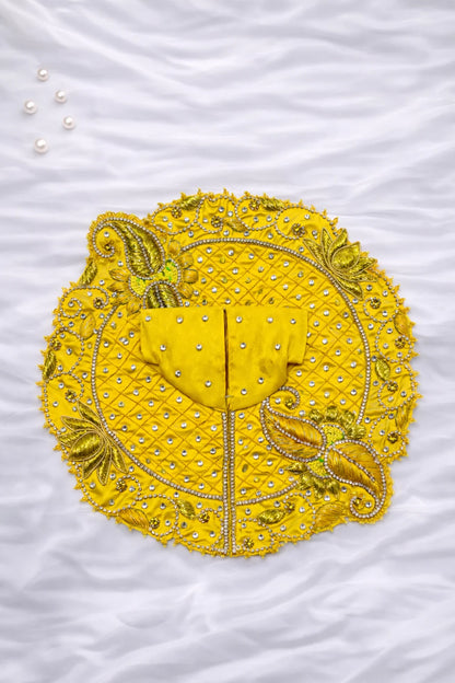 Premium yellow Laddu Gopal dress elegant festive shringar poshak