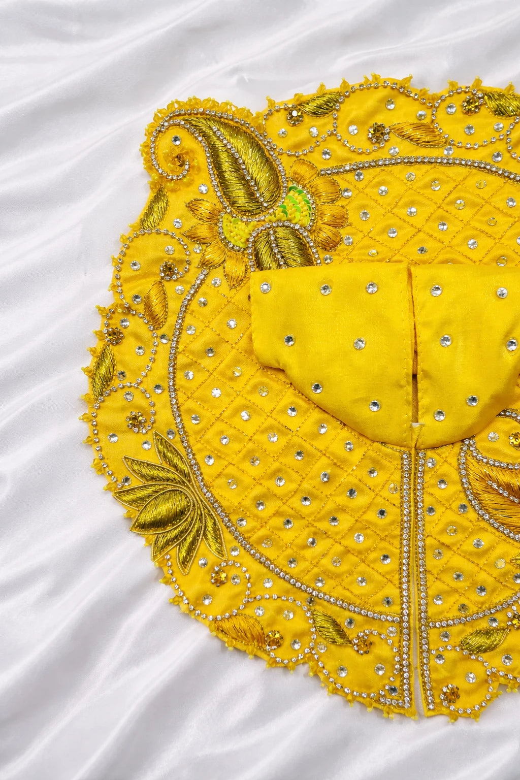 Premium yellow Laddu Gopal dress elegant festive shringar poshak