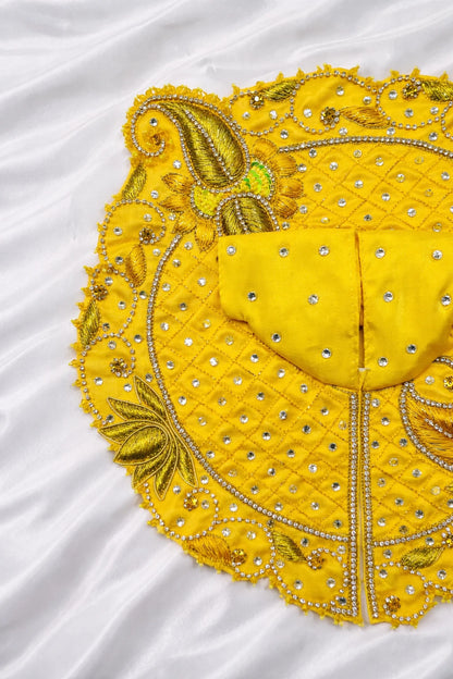 Premium yellow Laddu Gopal dress elegant festive shringar poshak