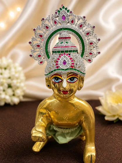 Swarnakala Mandap Multicolor Mukut for Deity