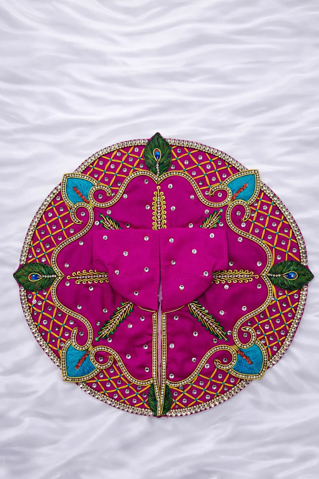 Premium pink stone work Laddu Gopal poshak royal festive shringar