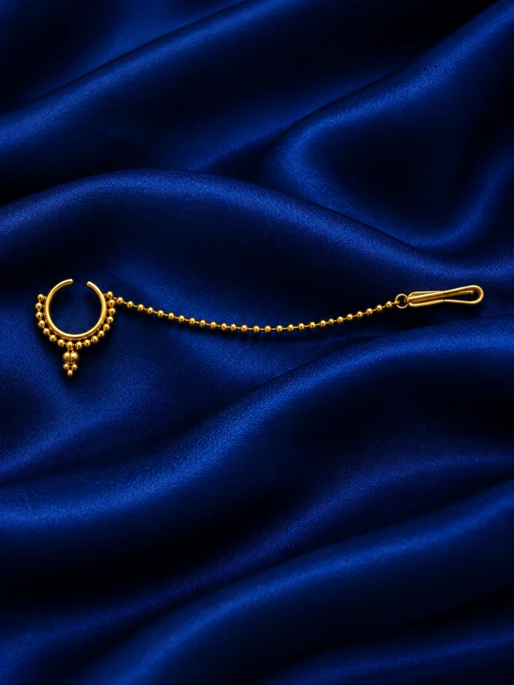 Pushp Valli Gold Plated Nath and Kamarband Set for Deity with floral-inspired traditional design
