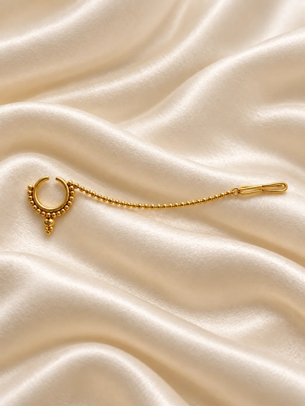 Pushp Valli Gold Plated Nath and Kamarband Set for Deity with floral-inspired traditional design
