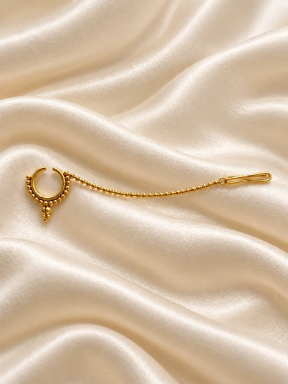 Pushp Valli Gold Plated Nath and Kamarband Set for Deity with floral-inspired traditional design
