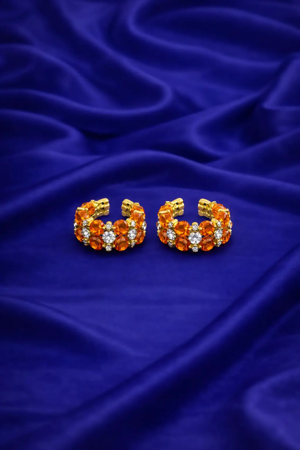 Radiant orange stone work Laddu Gopal bangles for Thakur Ji hand shringar