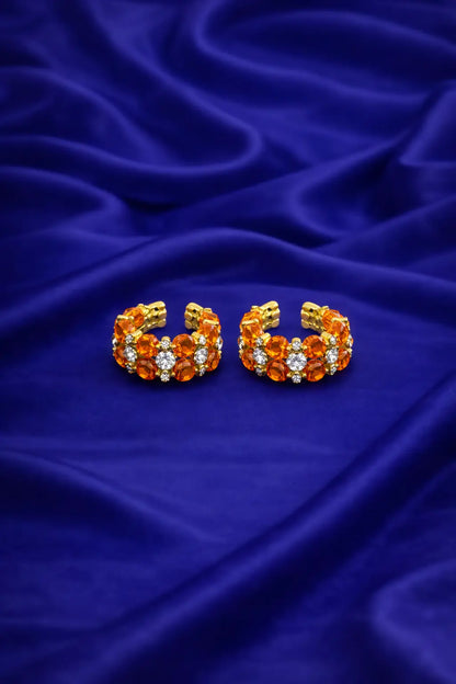 Radiant orange stone work Laddu Gopal bangles for Thakur Ji hand shringar