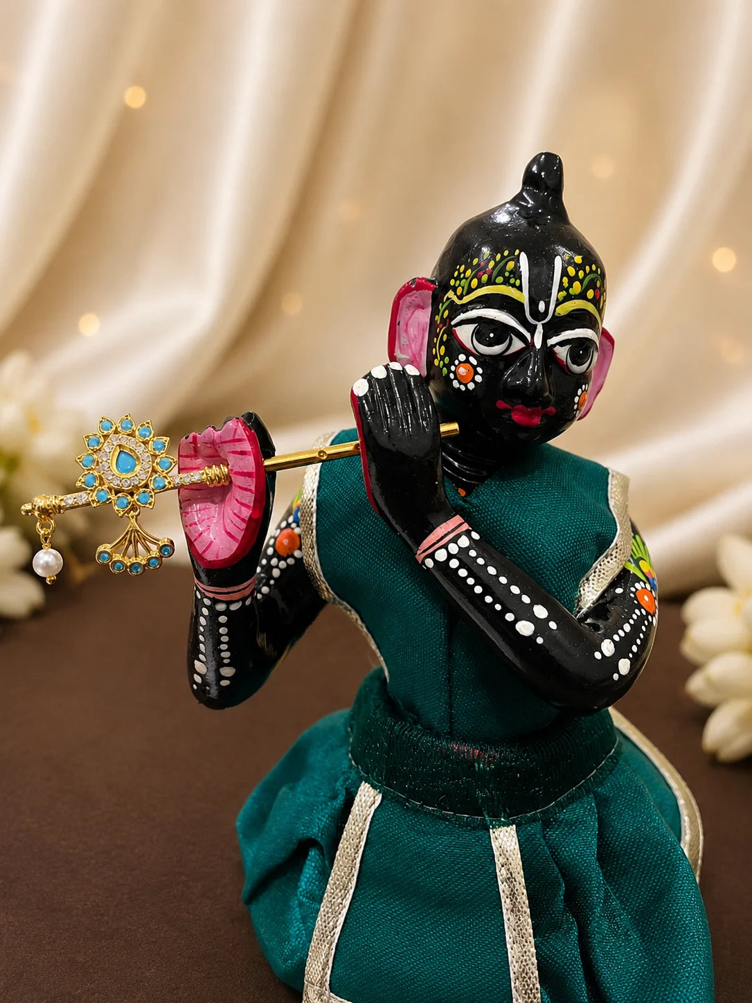 Rajasi Ratnajadit Gold-Plated Bansi for Laddu Gopal – Premium Krishna Flute
