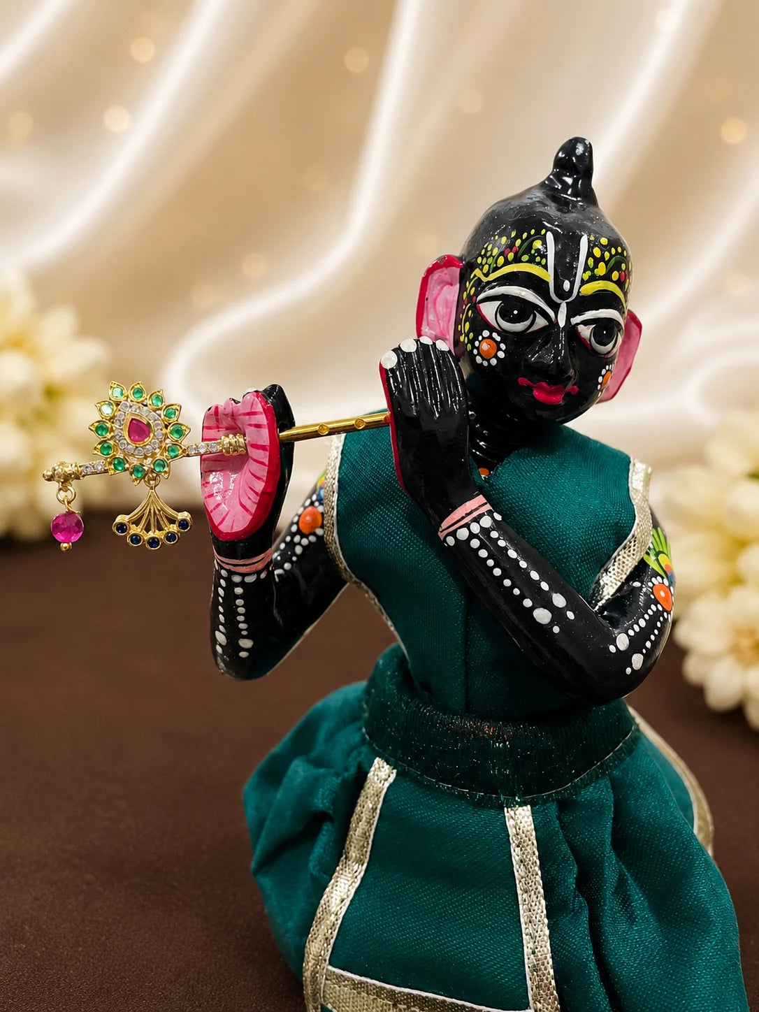 Rajasi Ratnajadit Gold-Plated Bansi for Laddu Gopal – Premium Krishna Flute