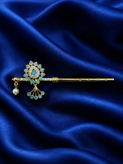 Rajasi Ratnajadit Gold-Plated Bansi for Laddu Gopal – Premium Krishna Flute