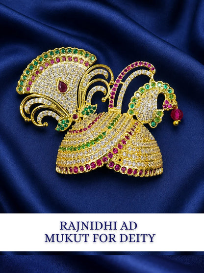Rajnidhi AD Mukut for Laddu Gopal with sparkling American Diamond stones and premium handcrafted design
