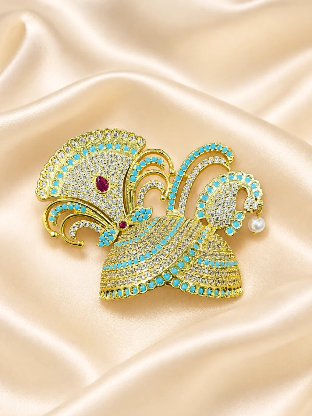 Rajnidhi AD Mukut for Laddu Gopal with sparkling American Diamond stones and premium handcrafted design