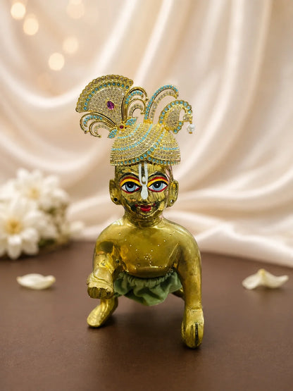 Rajnidhi AD Mukut for Laddu Gopal with sparkling American Diamond stones and premium handcrafted design