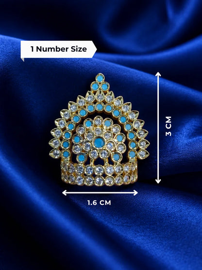 Rajratna AD Stone Mukut for Laddu Gopal with sparkling American diamond stone work
