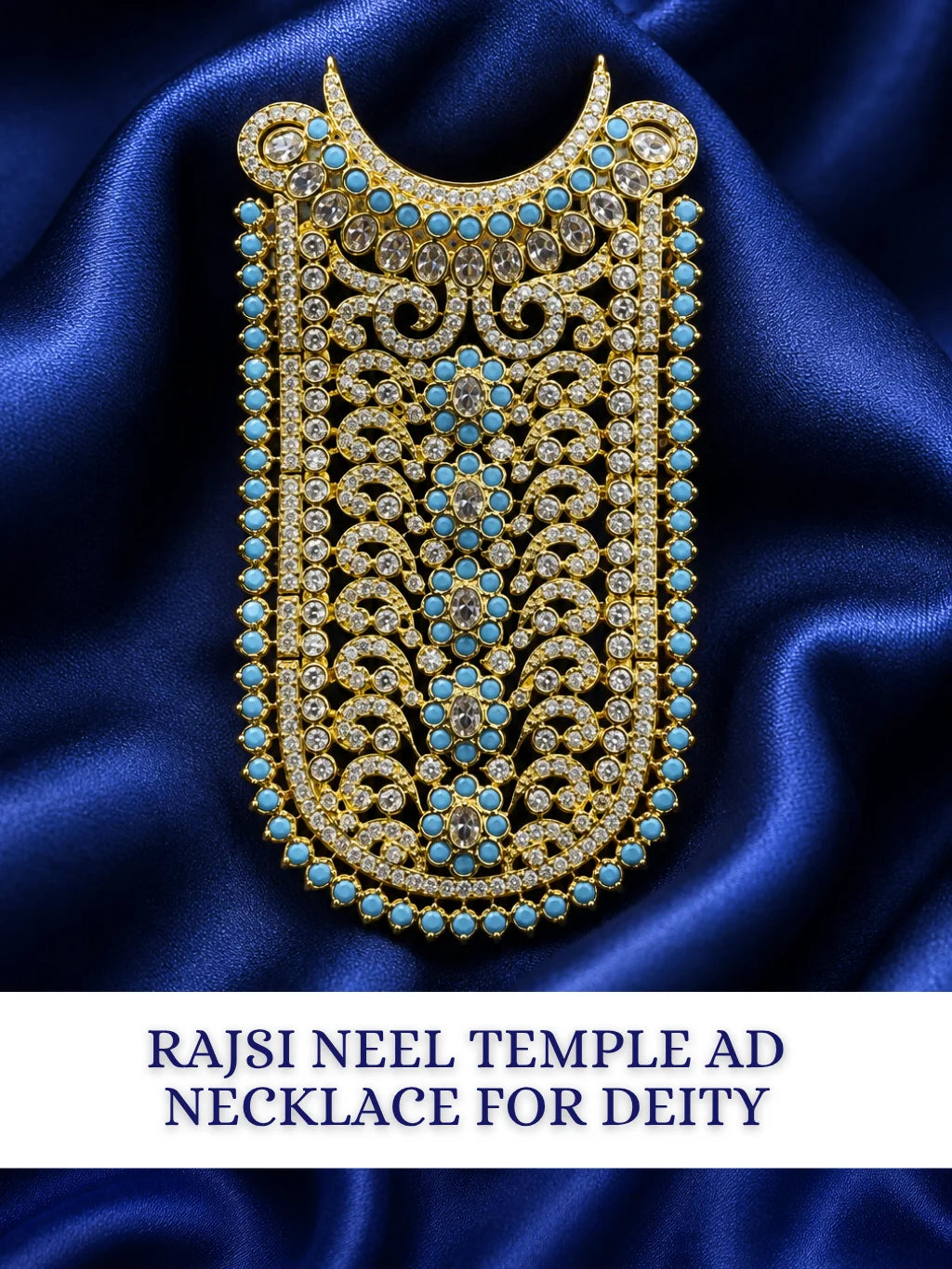 Rajsi Neel Temple AD Necklace for Female Deities 