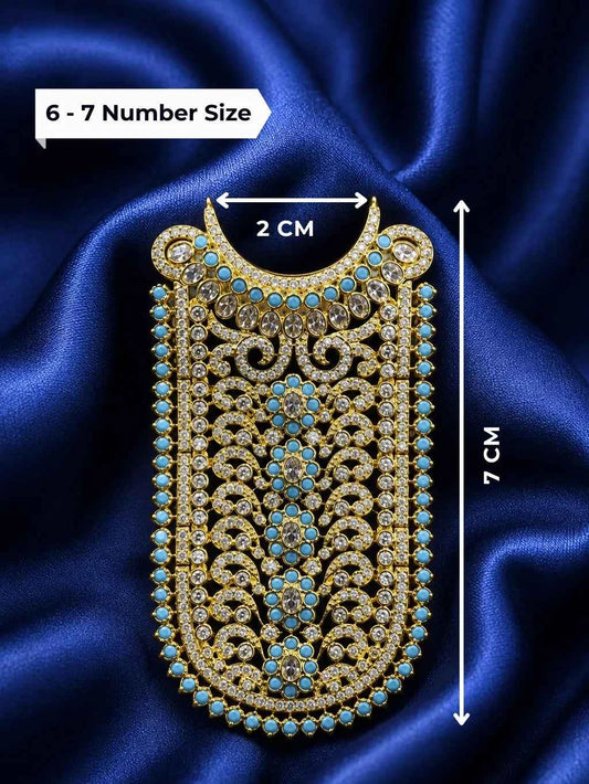 Rajsi Neel Temple AD Necklace for Deity