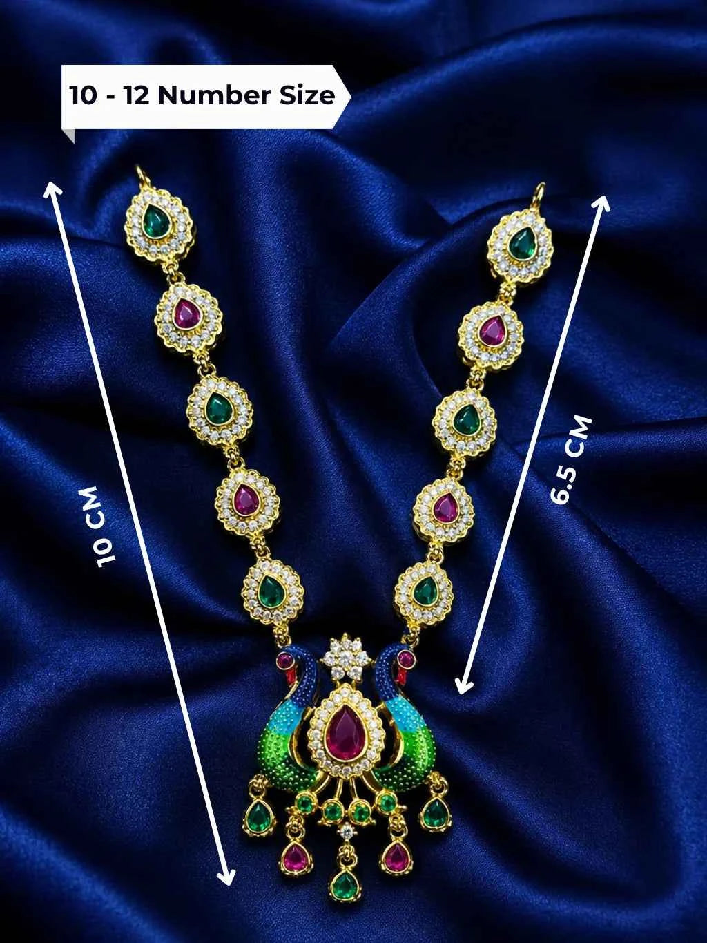 Rajsi Peacock AD Necklace for Deity