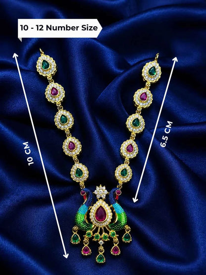 Rajsi Peacock AD Necklace for Deity