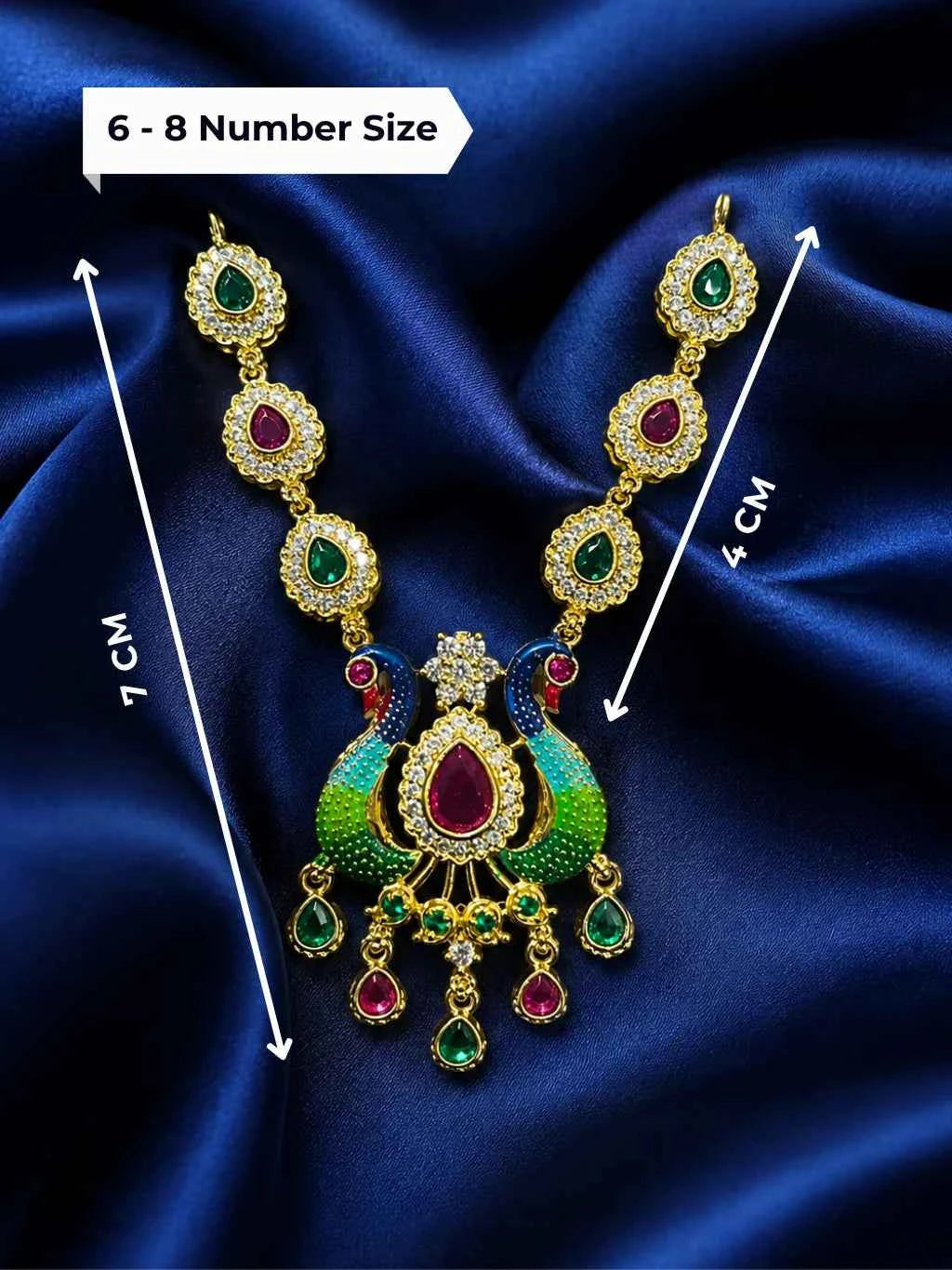 Rajsi Peacock AD Necklace for Deity