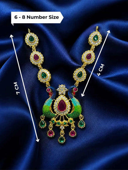 Rajsi Peacock AD Necklace for Deity