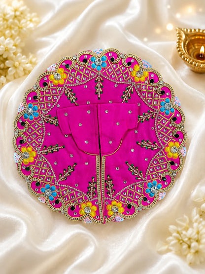 Rani Pink Floral Poshak for Laddu Gopal