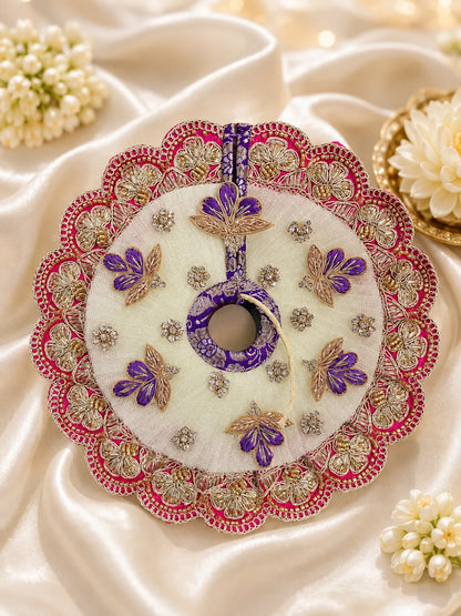Rani Purple Poshak deity dress for Laddu Gopal shringar