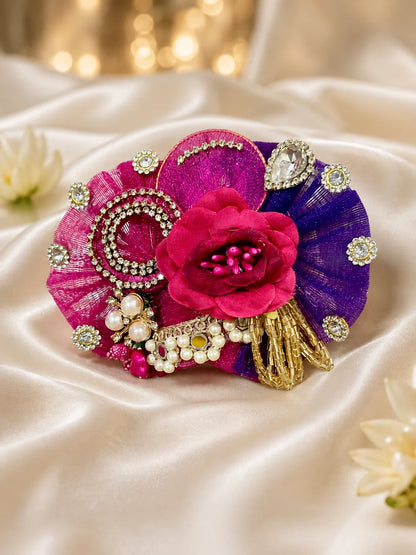Rani Purple Poshak deity dress for Laddu Gopal shringar