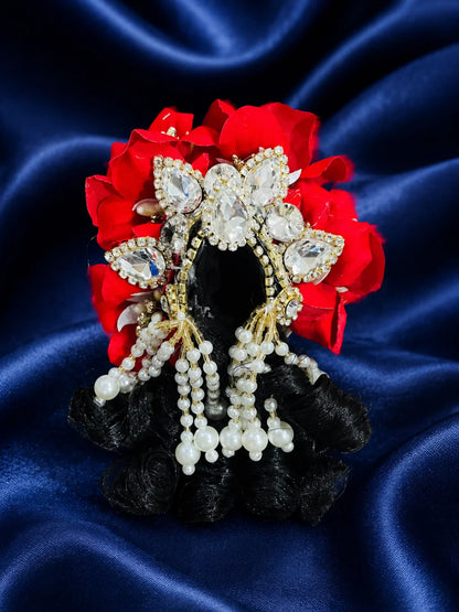 Rasika Mukut pair with attached hair for Radha Krishna Jugal Jodi