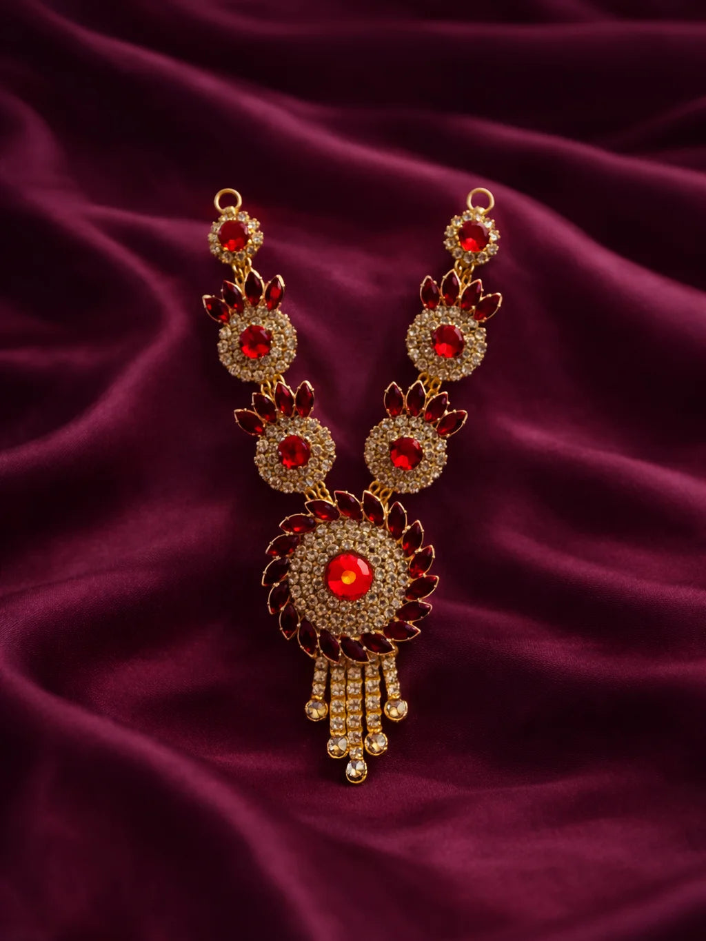 Red Designer Necklace for Deity