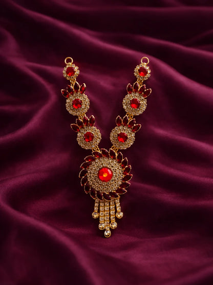 Red Designer Necklace for Deity