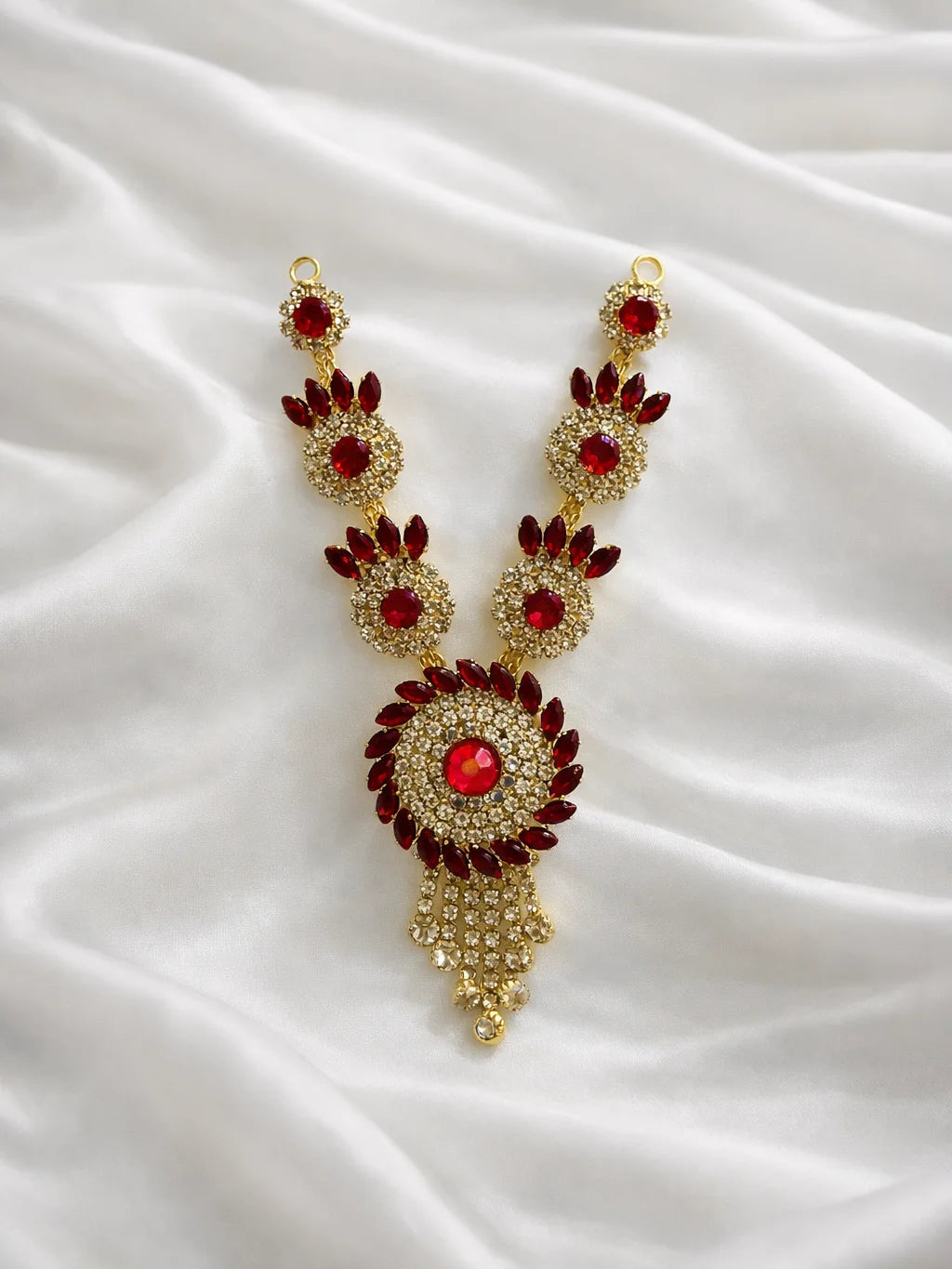 Red Designer Necklace for Deity