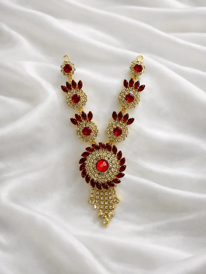 Red Designer Necklace for Deity