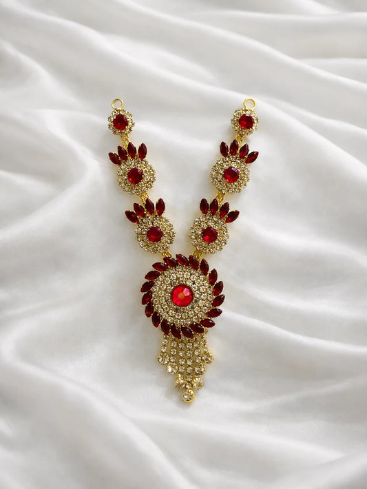 Red Designer Necklace for Deity