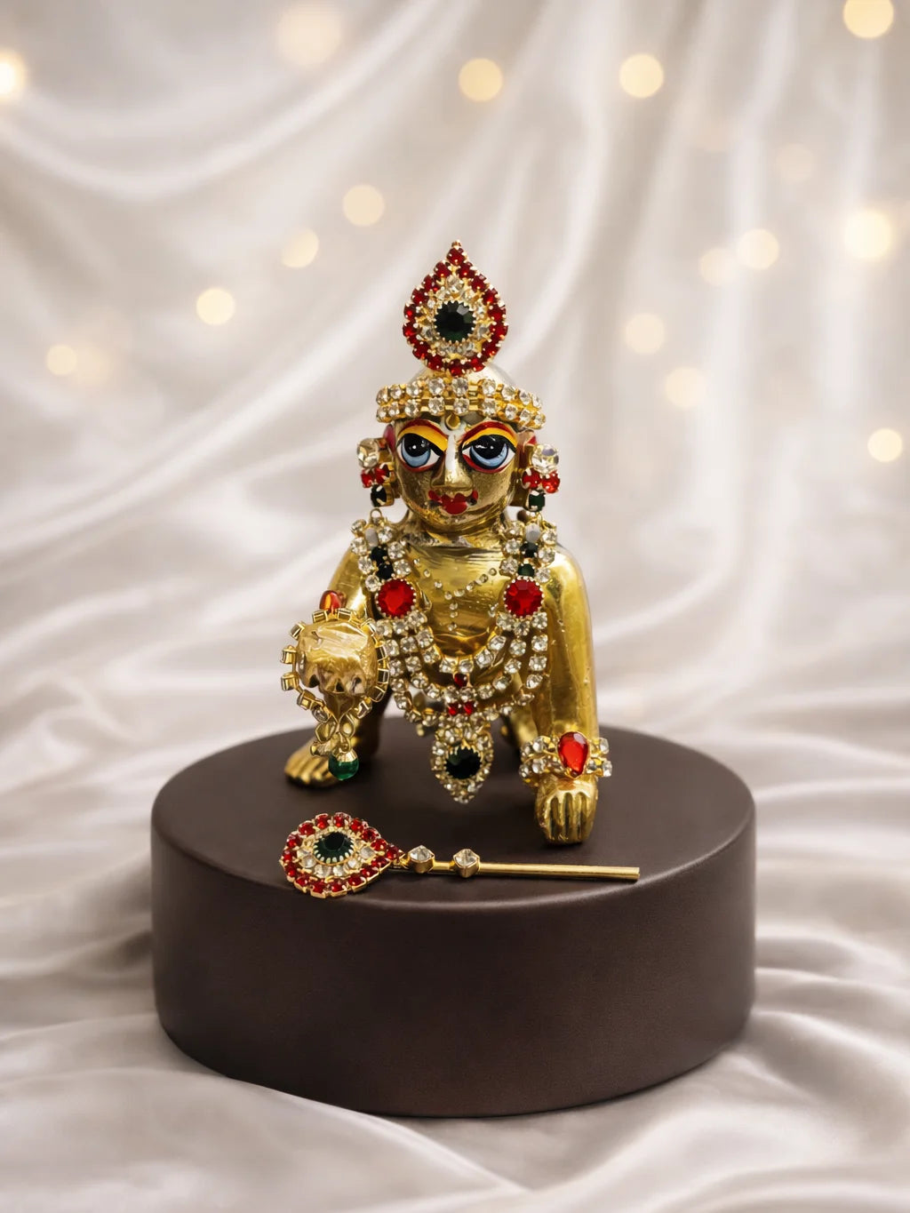 Red Green Mukut Mala Set for Laddu Gopal