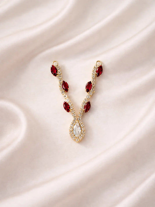 Red designer Laddu Gopal jewellery for royal festive shringar