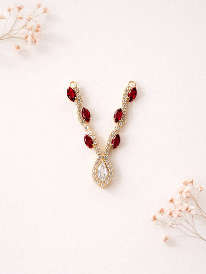 Red designer Laddu Gopal jewellery for royal festive shringar