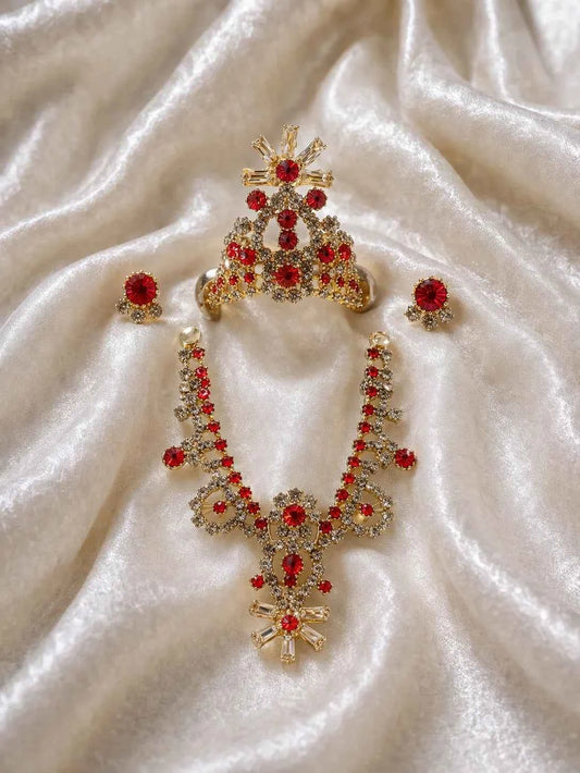 Red Sacred AD Jewellery Set