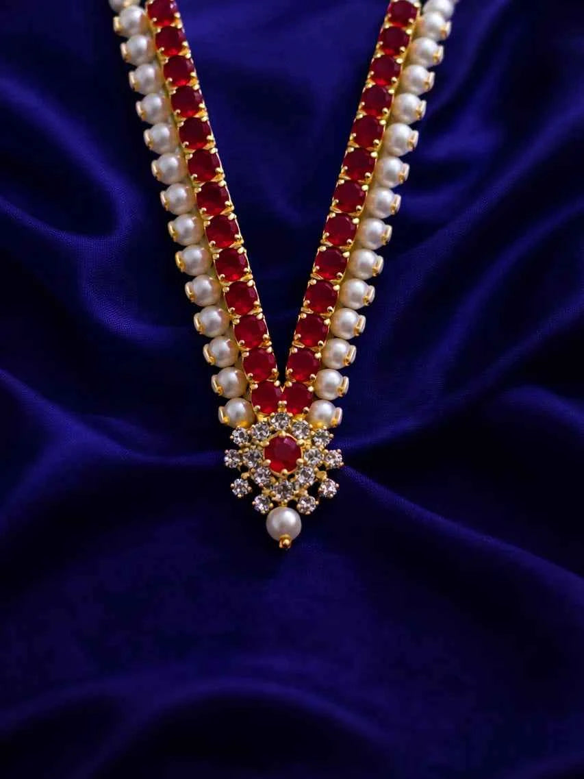 Red pink premium AD work jewellery for God for festive divine shringar