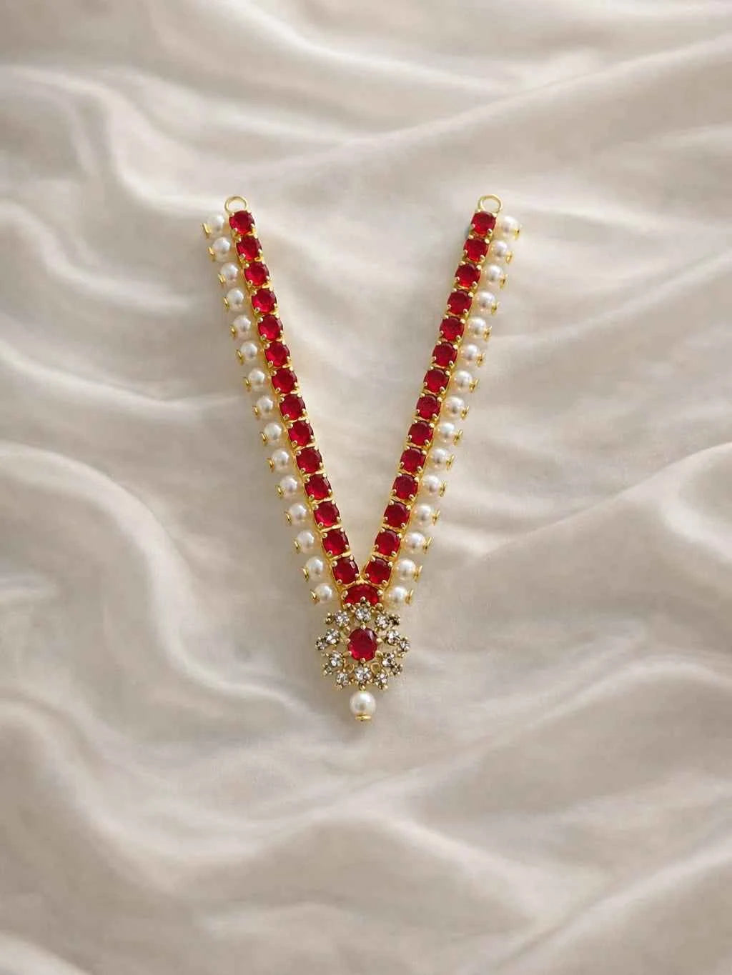 Red Pink Premium AD Work God Jewellery
