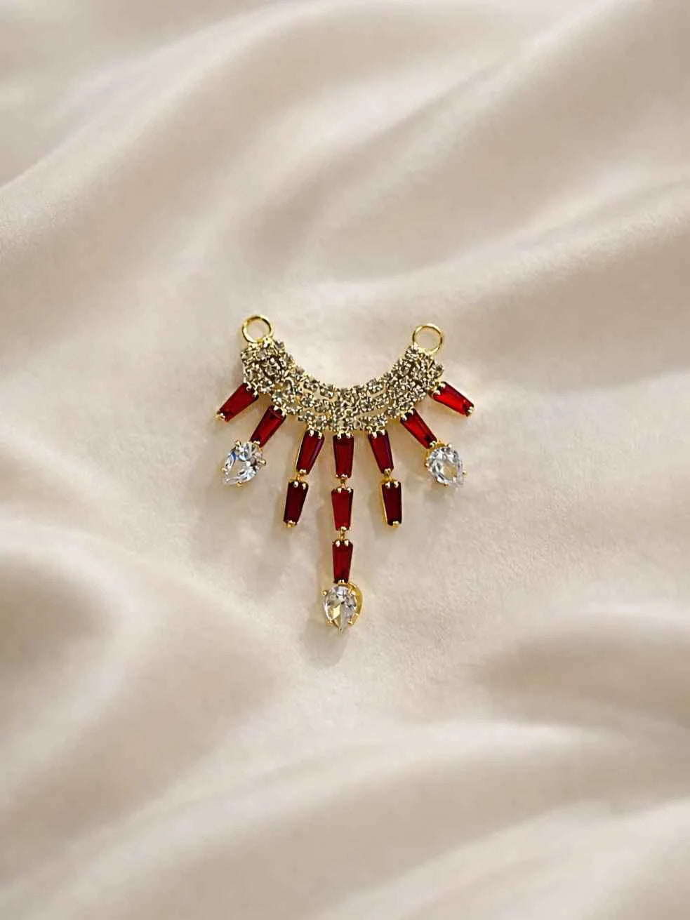 Red Stone Drops Jewellery
