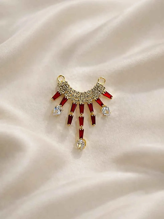 Red Stone Drops Jewellery