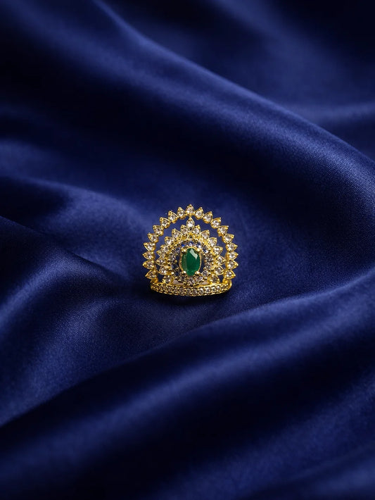 Royal Emerald Mukut for Deity