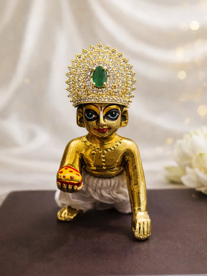 Royal Emerald Mukut for Deity