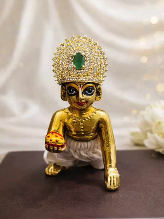 Royal Emerald Mukut for Deity